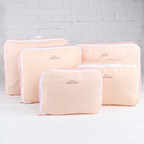 5PCS/Set Brand Unisex traveling bag in bag packing cubes luggage clothes storage bag organizer