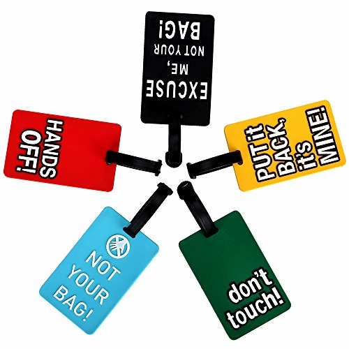 Cy Bag Luggage Tags,5 Pc Silicone Cartoon Letters Design Luggage Bag Tag Set