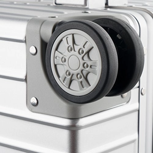 TRAVELKING Multi-size All Aluminum Hard Shell Luggage Case Carry On Spinner Suitcase (20"-28") (Silver, 24")