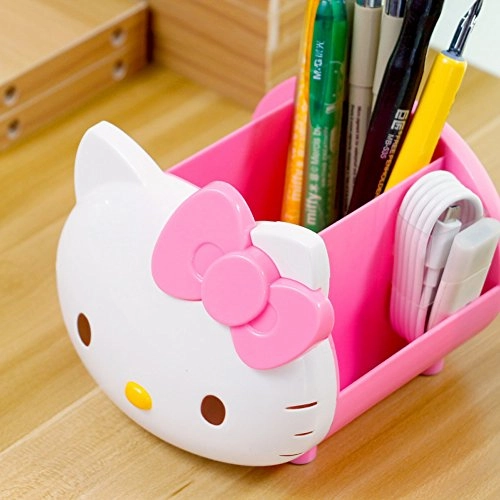 Yournelo Pretty Multifunctional Hello Kitty Pen Pencil Holder Desk Organizer Accessories