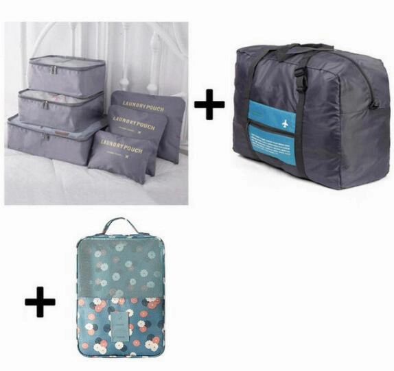 2019 6pcs/set Travel Bags Packing Cubes Organizer Folding Bag Bags Plus Travel Handbags Travel Bags