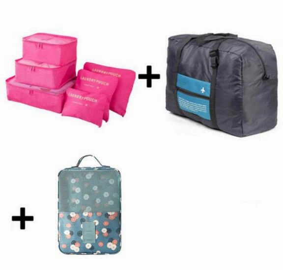 2019 6pcs/set Travel Bags Packing Cubes Organizer Folding Bag Bags Plus Travel Handbags Travel Bags