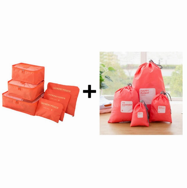 2019 6pcs/set Travel Bags Packing Cubes Organizer Folding Bag Bags Plus Travel Handbags Travel Bags