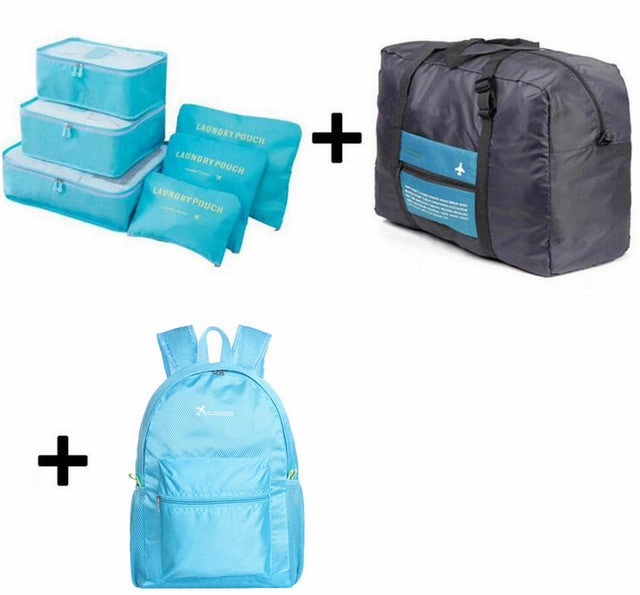 2019 6pcs/set Travel Bags Packing Cubes Organizer Folding Bag Bags Plus Travel Handbags Travel Bags