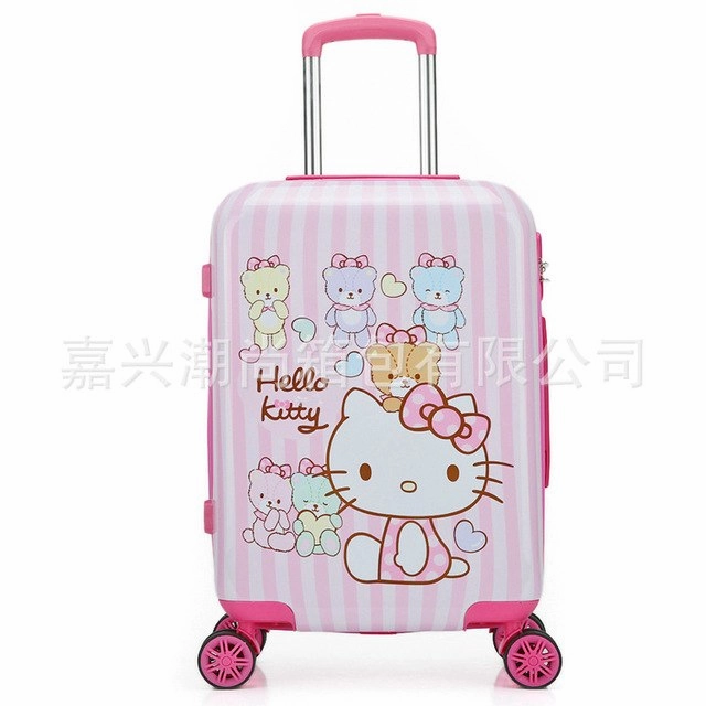 20Inch Cute Hello Kitty Girls'Luggage Children'S Rod Box  Kids Travel  Luggage Suitcase Bag With