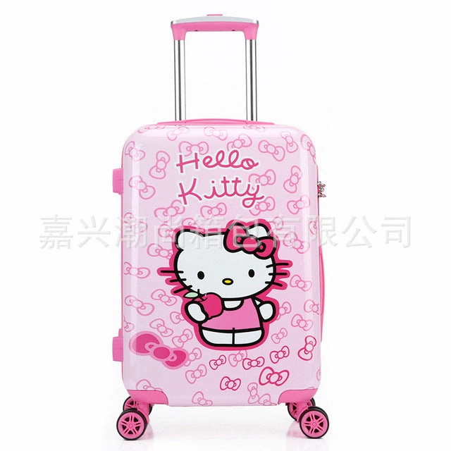 20Inch Cute Hello Kitty Girls'Luggage Children'S Rod Box  Kids Travel  Luggage Suitcase Bag With