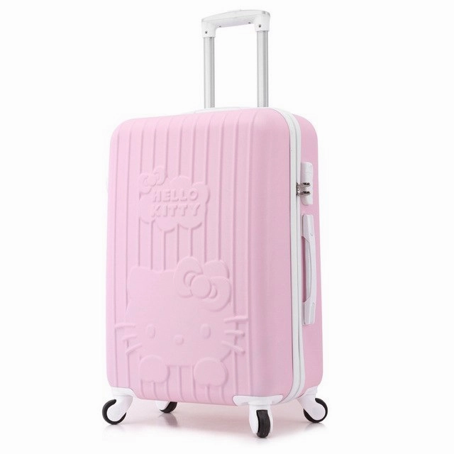 20Inch Women Hello Kitty Travel Suitcase,Spinner Bag Hello Kitty,Abs Luggage Bag,Girl Travel