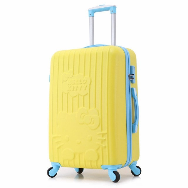 20Inch Women Hello Kitty Travel Suitcase,Spinner Bag Hello Kitty,Abs Luggage Bag,Girl Travel