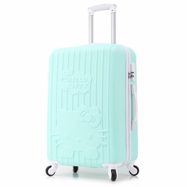 20Inch Women Hello Kitty Travel Suitcase,Spinner Bag Hello Kitty,Abs Luggage Bag,Girl Travel