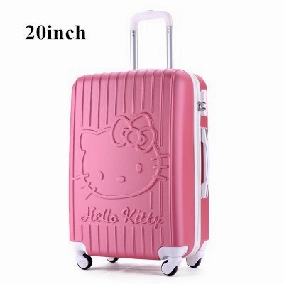 20Inch Women Hello Kitty Travel Suitcase,Spinner Bag Hello Kitty,Abs Luggage Bag,Girl Travel