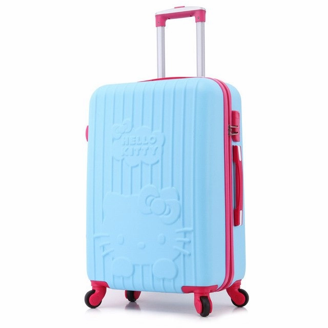 20Inch Women Hello Kitty Travel Suitcase,Spinner Bag Hello Kitty,Abs Luggage Bag,Girl Travel