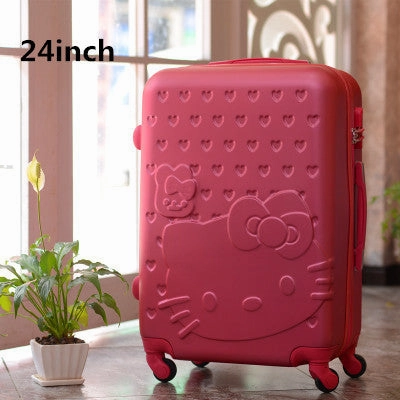 24 Inch,Travel Suitcases,Spinner Rolling Luggage Set,Hello Kitty Suitcase Set,Abs Luggage