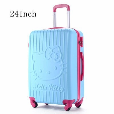 24 Inch Women Luggage Travel Bags Trolley,Abs Trolley Case,Girl Hello Kitty Travel Suitcase,