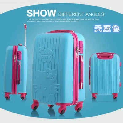 24 Inch Women Luggage Travel Bags Trolley,Abs Trolley Case,Girl Hello Kitty Travel Suitcase,