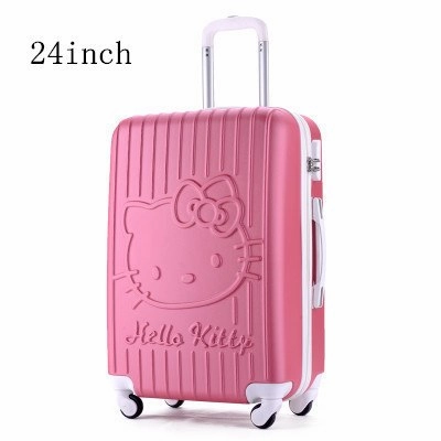 24 Inch Women Luggage Travel Bags Trolley,Abs Trolley Case,Girl Hello Kitty Travel Suitcase,