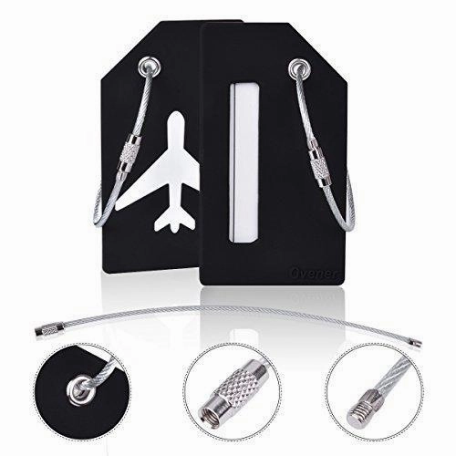 2Pcs Black Silicon Travel Luggage Tags Suitcase Luggage Bag Tags, Travel Airlines Baggage Id Name