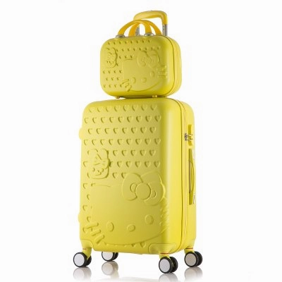 2Pcs/Set Lovely 14" Cosmetic Bag Hello Kitty 20/22/24/28 Inch Girl Students Trolley Case Travel