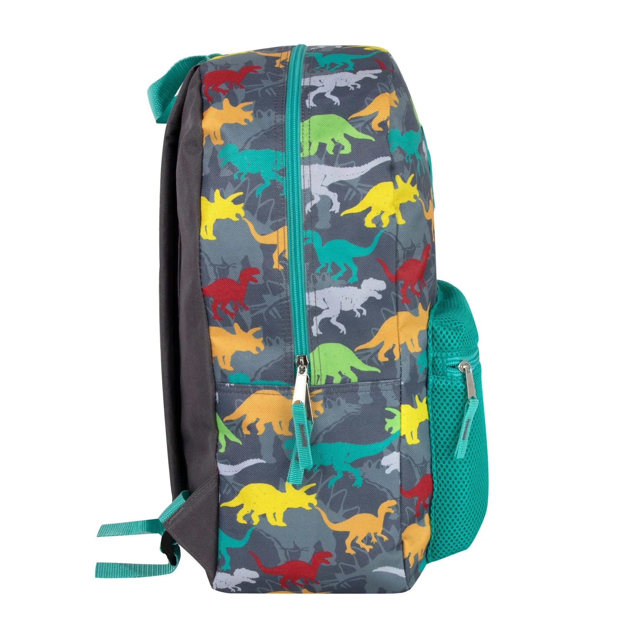 3 In 1 Dino Themed 17 Inch Backpack With Lunch Bag & Pencil Case