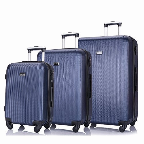3 PC Luggage Set Durable Lightweight Hard Case pinner Suitecase -LUG3-LY71-NAVY