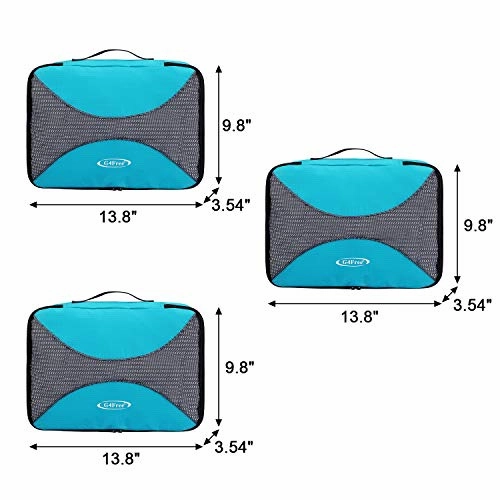 3pcs Set Packing Cubes, G4Free Luggage Packing Organizers Accessories Bags For Travel (3pcs:Blue)
