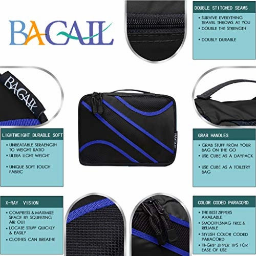 4 Set Packing Cubes,Travel Luggage Packing Organizers with Laundry Bag