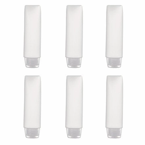 6-Pack Travel Size Plastic Squeeze Bottles for Liquids, 30ml/1oz TSA Approved Makeup Toiletry Cosmetic Containers