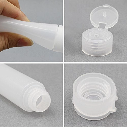 6-Pack Travel Size Plastic Squeeze Bottles for Liquids, 30ml/1oz TSA Approved Makeup Toiletry Cosmetic Containers