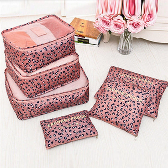 6 Pcs/ set High Quality Oxford Mesh Cloth Travel Bag Organizer Luggage Packing Cube  Organizer