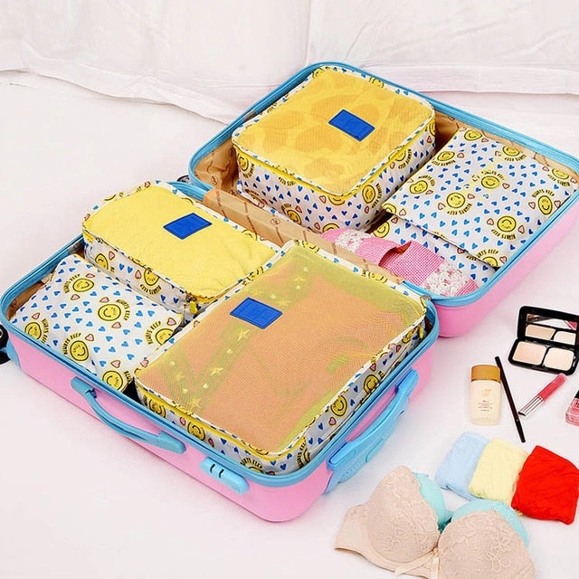 6 Pcs/ set High Quality Oxford Mesh Cloth Travel Bag Organizer Luggage Packing Cube  Organizer