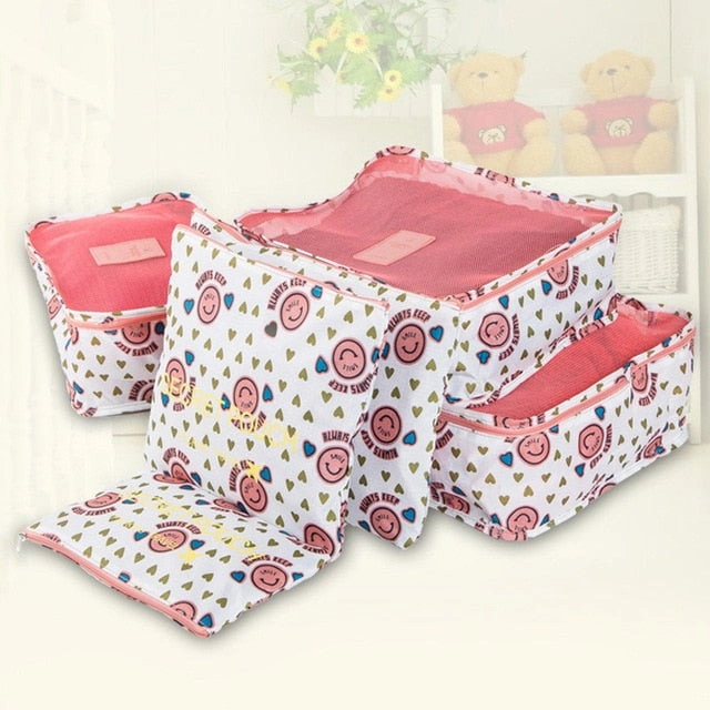 6 Pcs/ set High Quality Oxford Mesh Cloth Travel Bag Organizer Luggage Packing Cube  Organizer