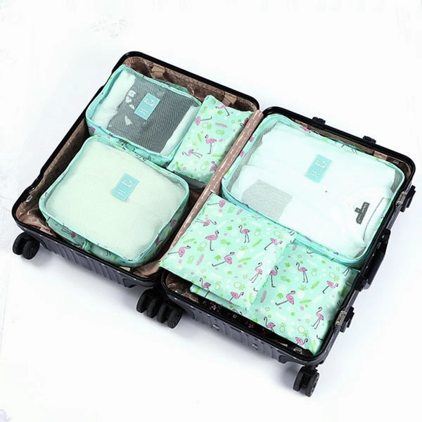 6pcs Packing Cubes Travel Bags Set Unisex Clothing Cosmetics Shoes Data line Sorting Organizer