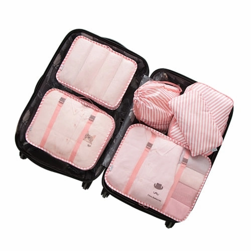 6Pcs/Set Convenient Travel Storage Bags Clothes Underwear Cosmetic Toiletry Organizer Luggage
