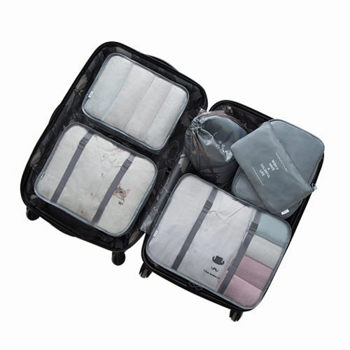 6Pcs/Set Convenient Travel Storage Bags Clothes Underwear Cosmetic Toiletry Organizer Luggage