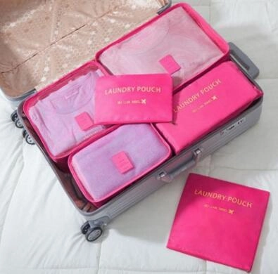 6Pcs/Set High Quality Nylon Cloth Travel Mesh Bag Luggage Organizer Packing Cube Organiser Travel