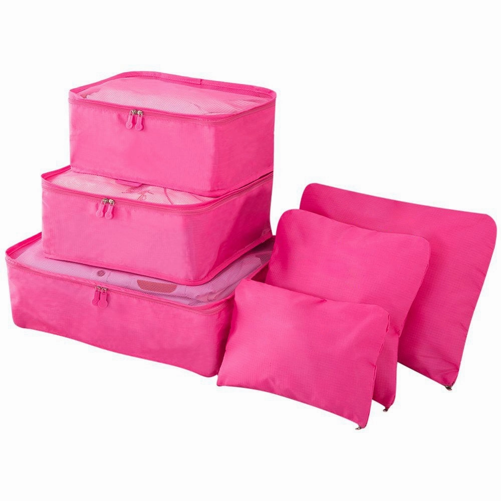 6Pcs/Set Lightweight Luggage Travel Bags Men And Women Packing Cubes Organizer Compression Pouches