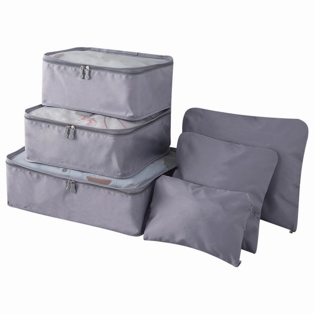 6Pcs/Set Lightweight Luggage Travel Bags Men And Women Packing Cubes Organizer Compression Pouches