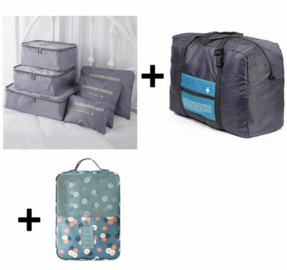 6pcs/set Plus Travel Handbags Travel Bags Pack Men and Women Luggage Travel Bags Packing Cubes