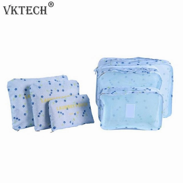 6Pcs/Set Suitcase Shoes Underwear Travel Storage Bag Waterproof Luggage Organizer Clothes Packing