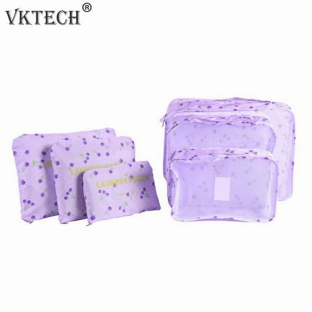 6Pcs/Set Suitcase Shoes Underwear Travel Storage Bag Waterproof Luggage Organizer Clothes Packing