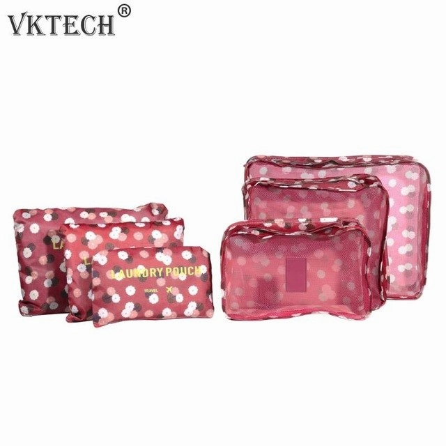 6Pcs/Set Suitcase Shoes Underwear Travel Storage Bag Waterproof Luggage Organizer Clothes Packing