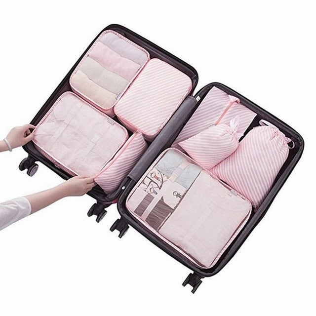 8PCS Luggage Packing Organizers Travel Accessories Package Bags Outdoor Supplies Shoes Clothes