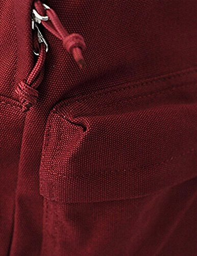 ABage Women's Canvas Backpack Solid Casual Lightweight Travel School Backpacks, Wine Red