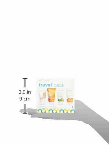 Acure Essentials Travel Size Kit, Shampoo, Conditioner, Day Cream And Facial Scrub