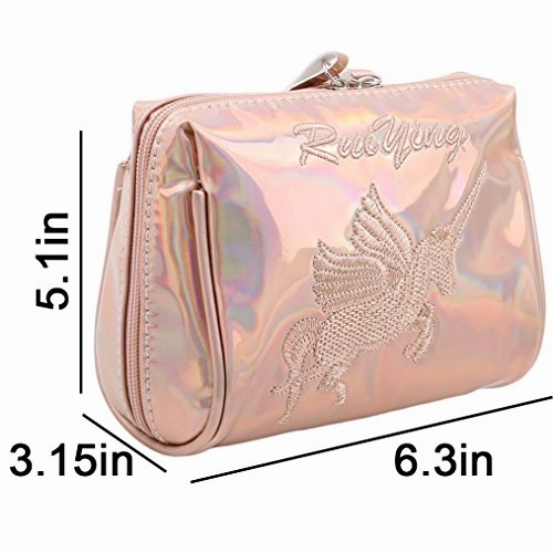 Aibearty Holographic Cosmetic Bag Travel Toiletry Pouch Zipper Handbag Carry Case Organizer