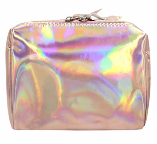 Aibearty Holographic Cosmetic Bag Travel Toiletry Pouch Zipper Handbag Carry Case Organizer