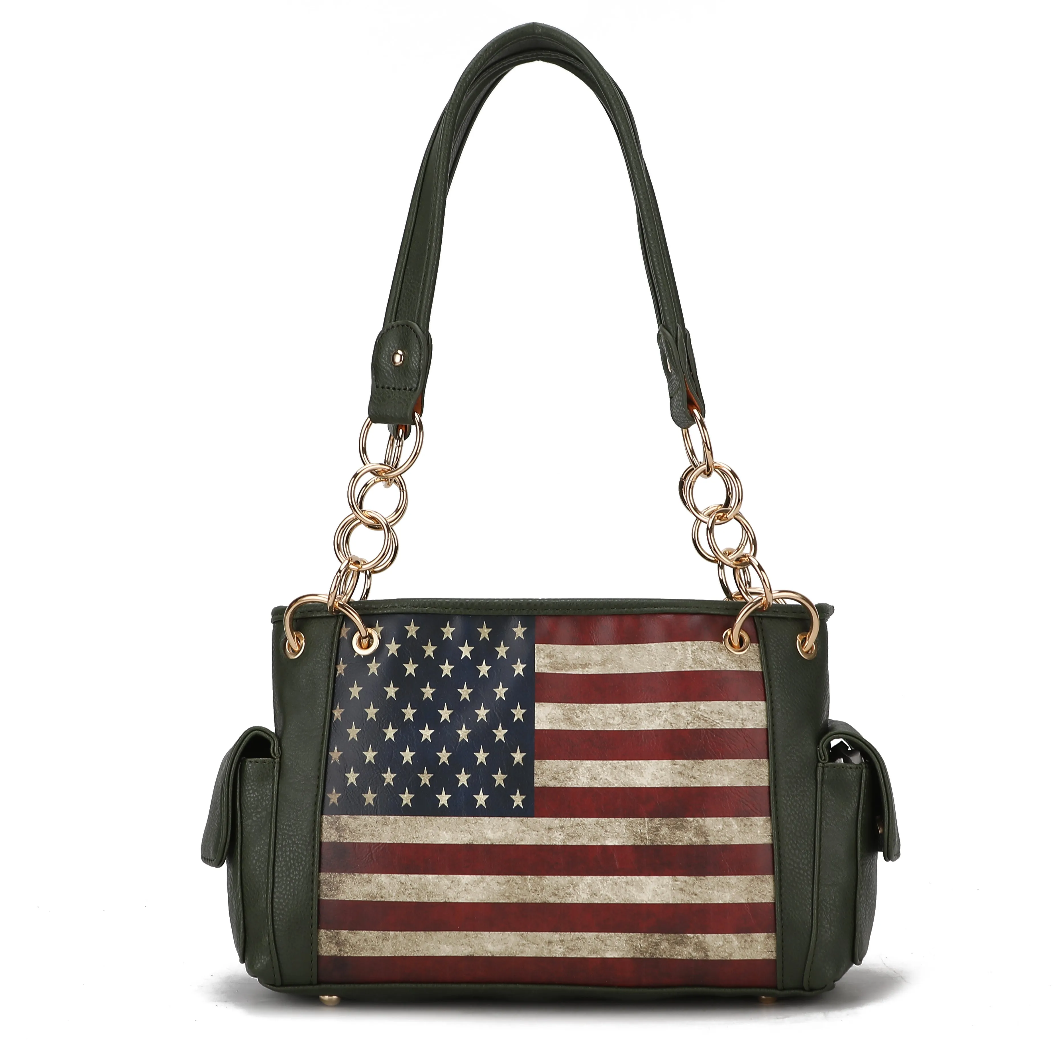 Alaina Printed Flag Shoulder Bag