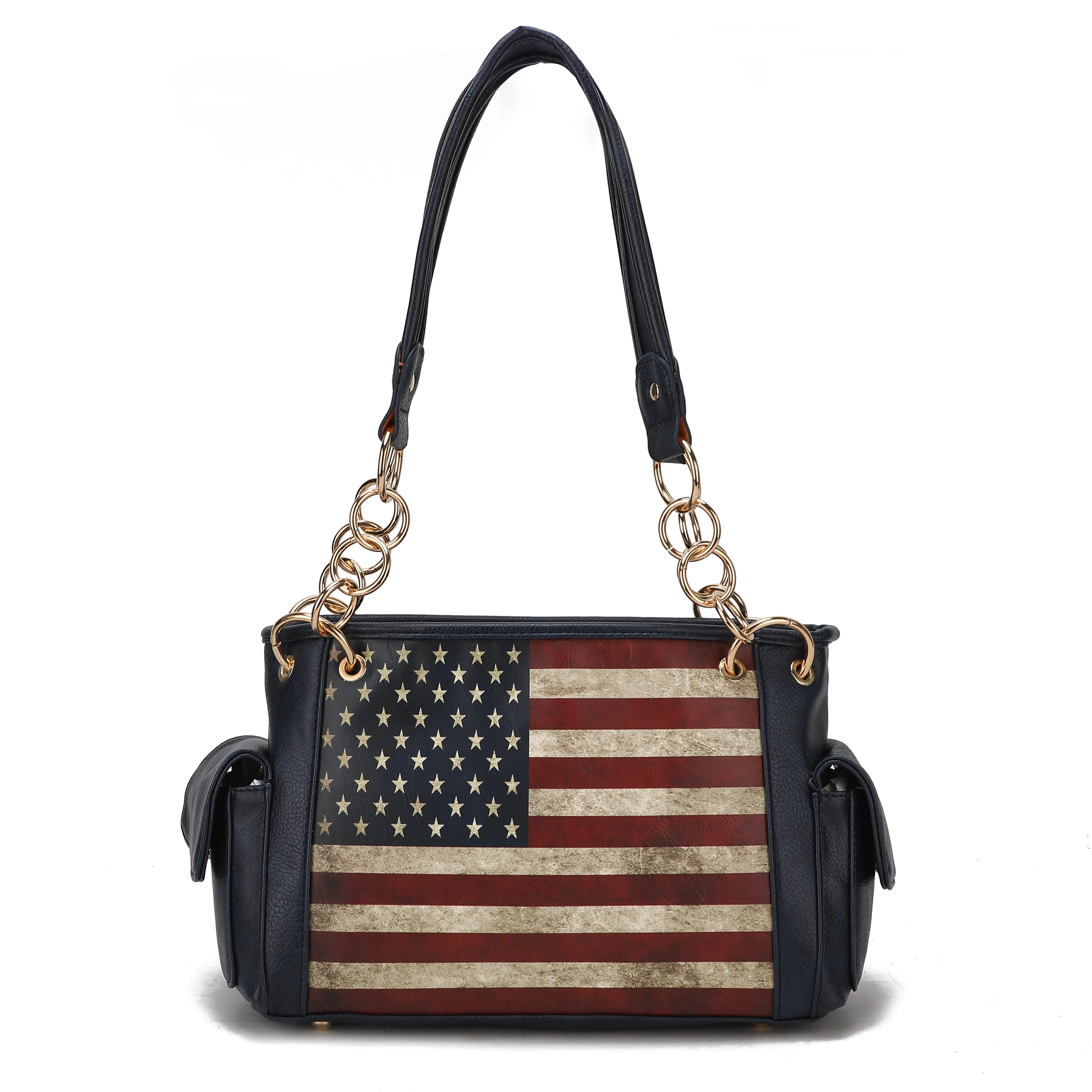 Alaina Printed Flag Shoulder Bag