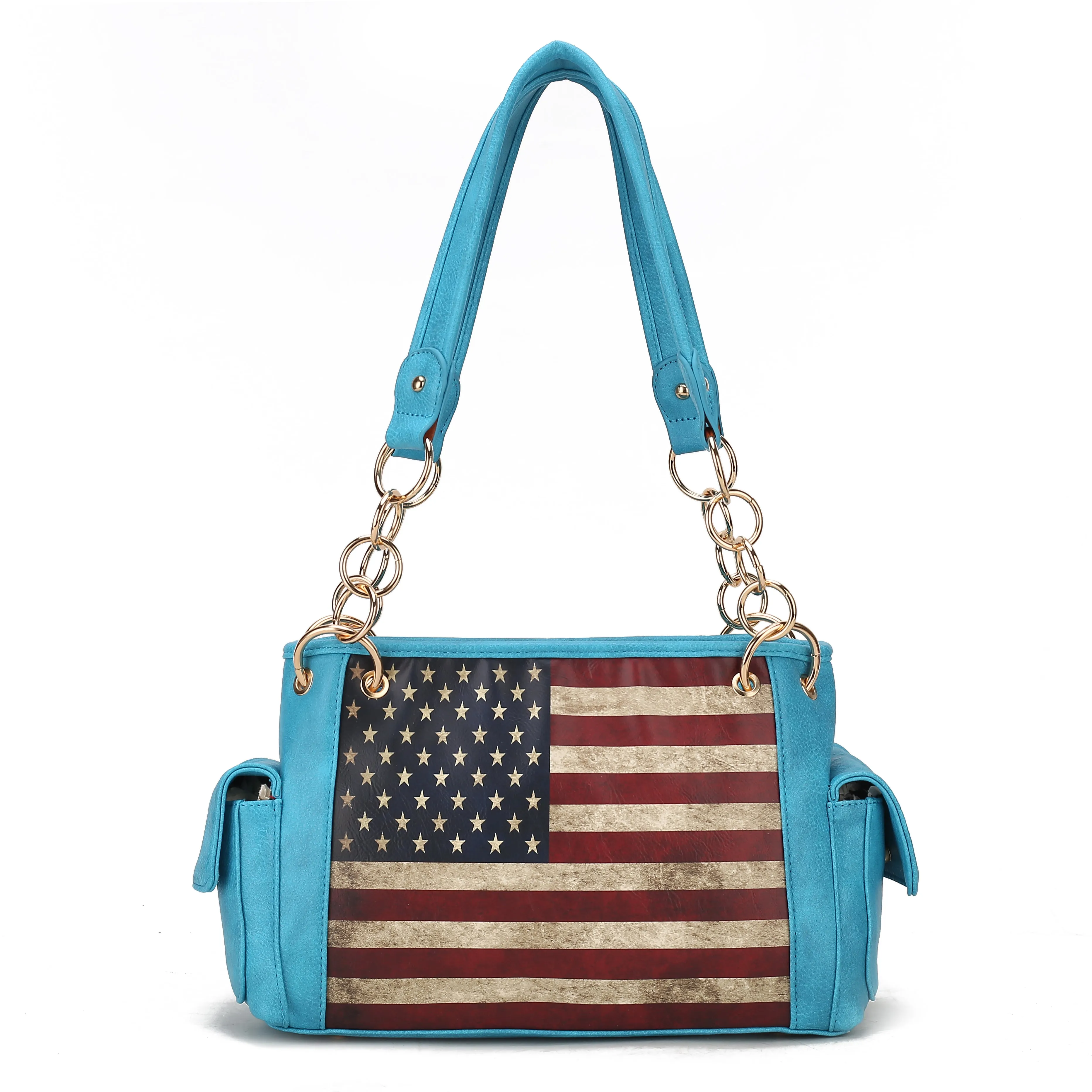 Alaina Printed Flag Shoulder Bag