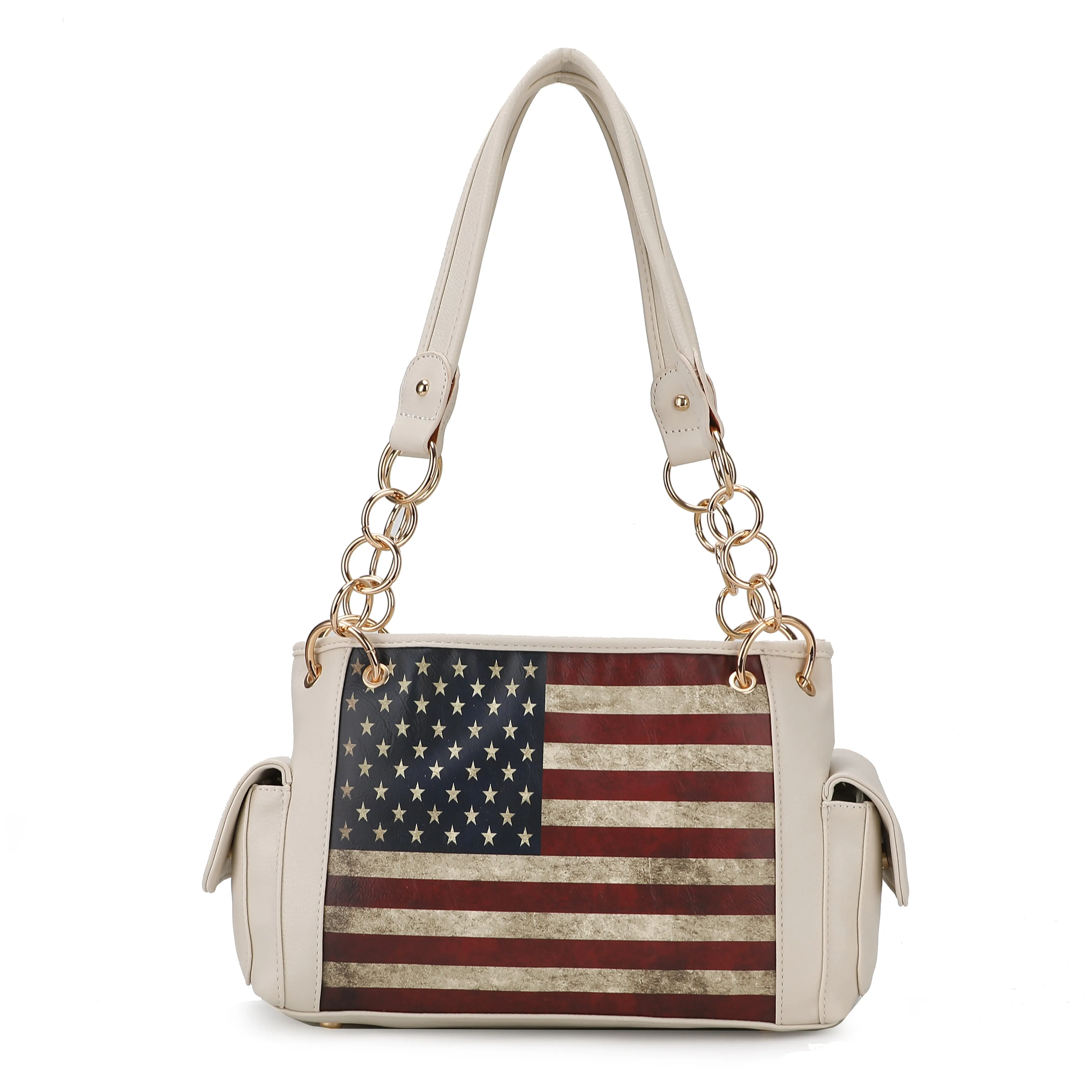 Alaina Printed Flag Shoulder Bag