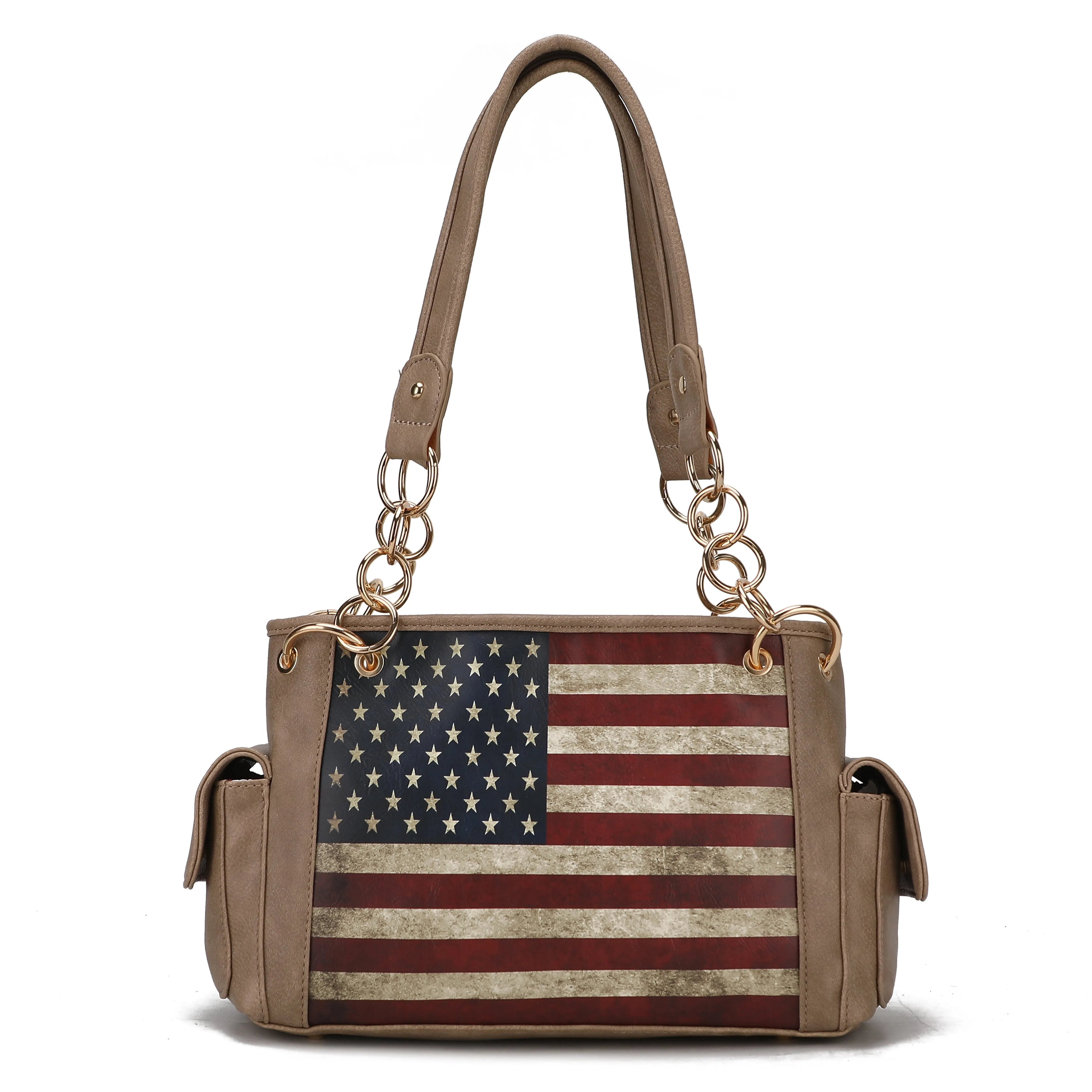 Alaina Printed Flag Shoulder Bag